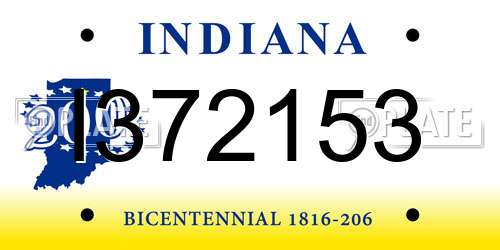 I372153 Indiana License Plate