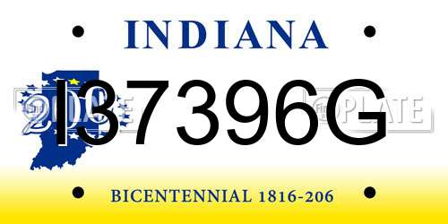 I37396G Indiana License Plate