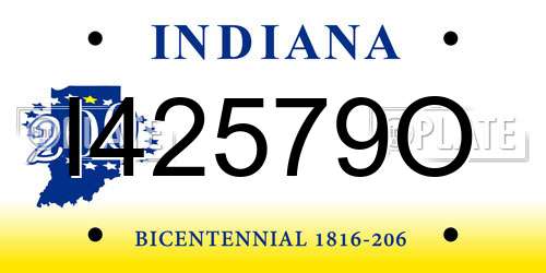 I42579O Indiana License Plate