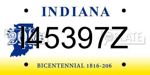 I45397Z Indiana License Plate