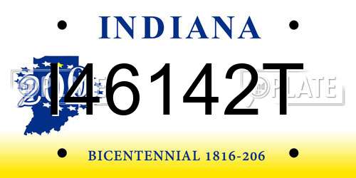 I46142T Indiana License Plate