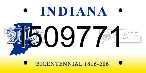 I509771 Indiana License Plate