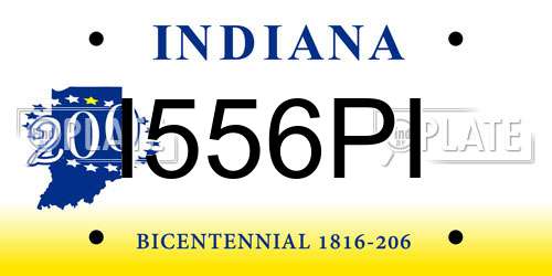 I556PI Indiana License Plate