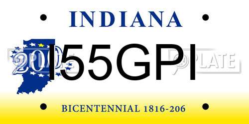 I55GPI Indiana License Plate
