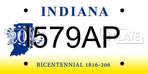 I579AP Indiana License Plate