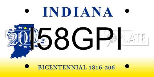 I58GPI Indiana License Plate
