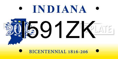 I591ZK Indiana License Plate