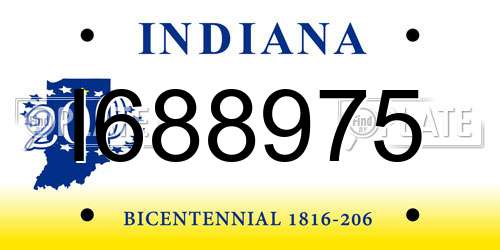 I688975 Indiana License Plate