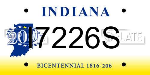 I7226S Indiana License Plate