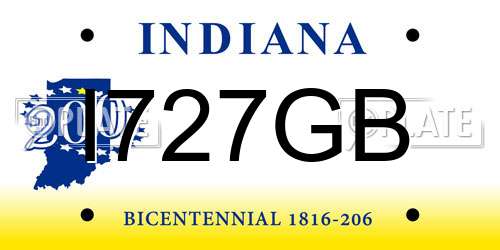I727GB Indiana License Plate
