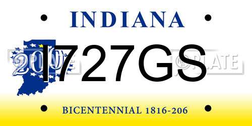 I727GS Indiana License Plate