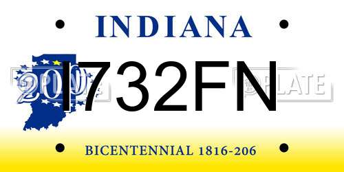 I732FN Indiana License Plate