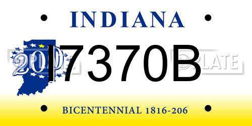 I7370B Indiana License Plate