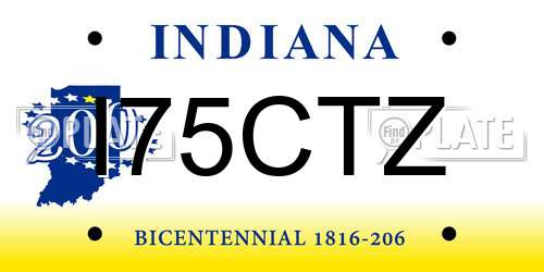 I75CTZ Indiana License Plate