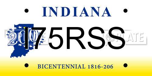 I75RSS Indiana License Plate
