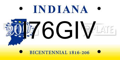 I76GIV Indiana License Plate