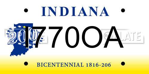 I770OA Indiana License Plate