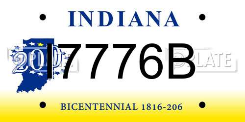 I7776B Indiana License Plate