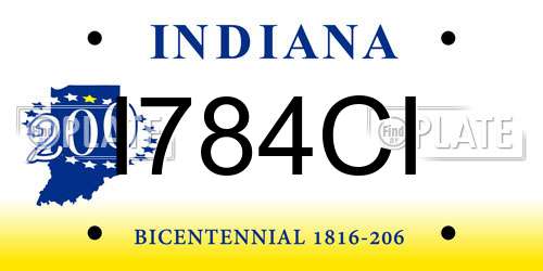 I784CI Indiana License Plate