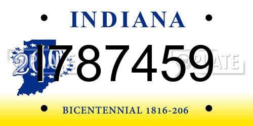 I787459 Indiana License Plate