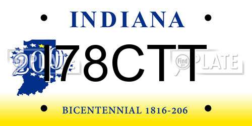 I78CTT Indiana License Plate