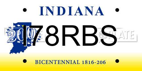 I78RBS Indiana License Plate