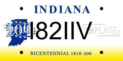I82IIV Indiana License Plate