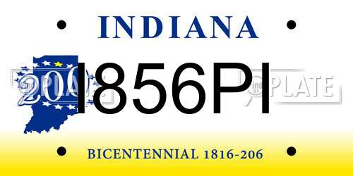 I856PI Indiana License Plate