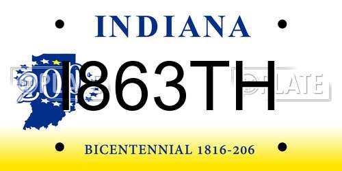 I863TH Indiana License Plate