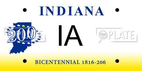 IA Indiana License Plate