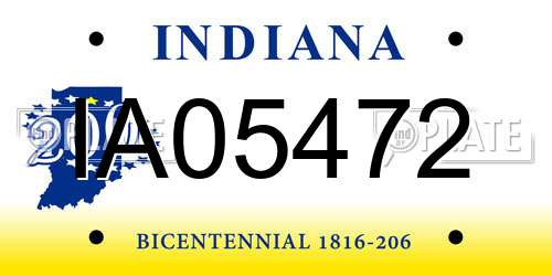 IA05472 Indiana License Plate