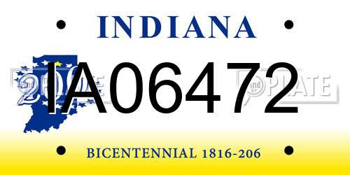IA06472 Indiana License Plate