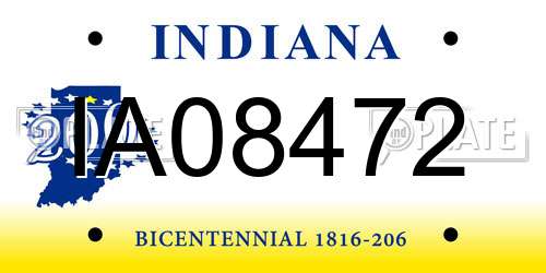IA08472 Indiana License Plate