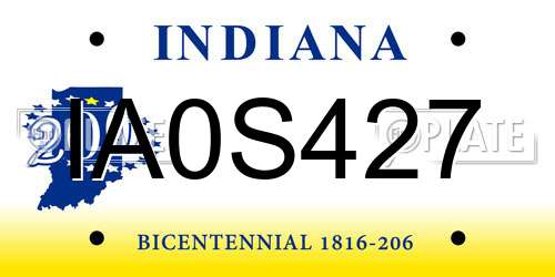 IA0S427 Indiana License Plate