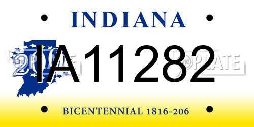 IA11282 Indiana License Plate