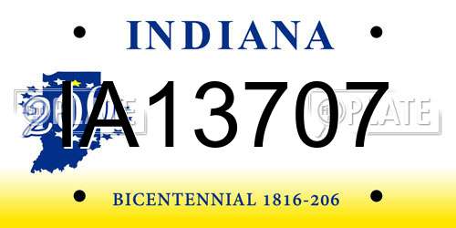 IA13707 Indiana License Plate