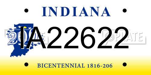 IA22622 Indiana License Plate