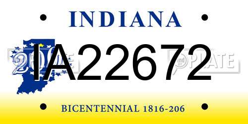IA22672 Indiana License Plate