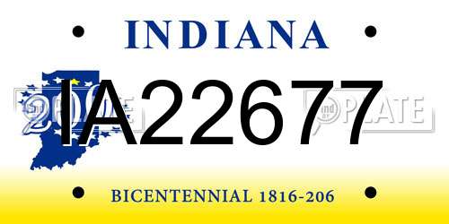 IA22677 Indiana License Plate