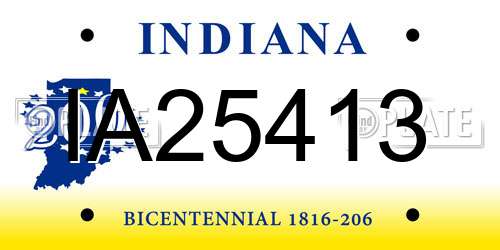 IA25413 Indiana License Plate