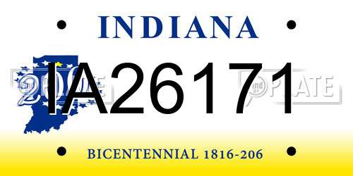 IA26171 Indiana License Plate