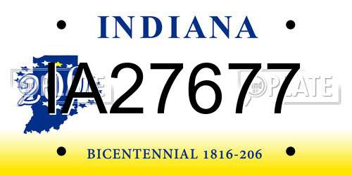 IA27677 Indiana License Plate