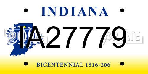 IA27779 Indiana License Plate