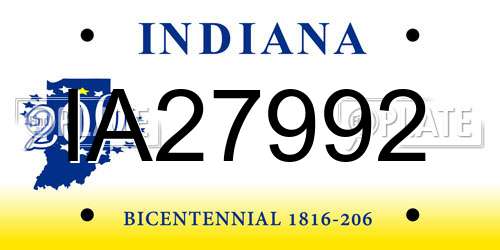 IA27992 Indiana License Plate