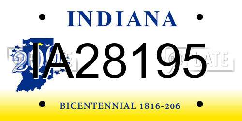 IA28195 Indiana License Plate