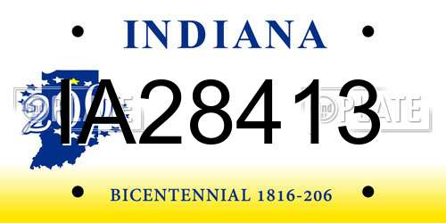 IA28413 Indiana License Plate