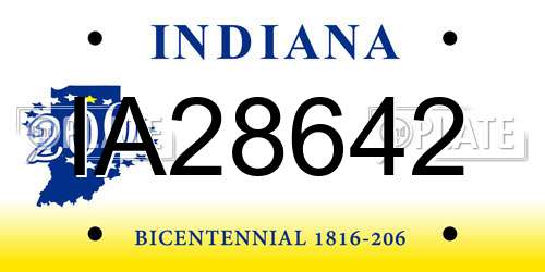 IA28642 Indiana License Plate
