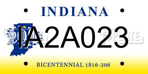 IA2A023 Indiana License Plate