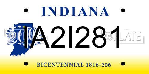 IA2I281 Indiana License Plate