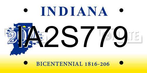 IA2S779 Indiana License Plate